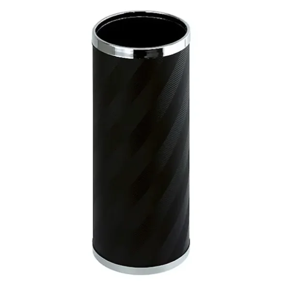 Paraplyspand, sort, med kanter i rustfri stl, inderspand i plast