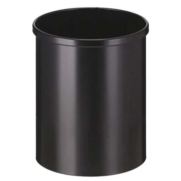 Papirkurv, 15 l, sort metal  H:30,5cm x 25,5cm