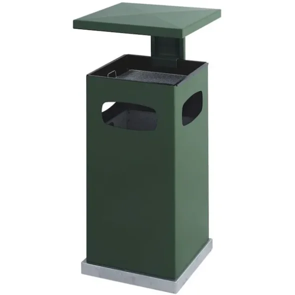 Affaldsspand med askebger, 70 l, grn