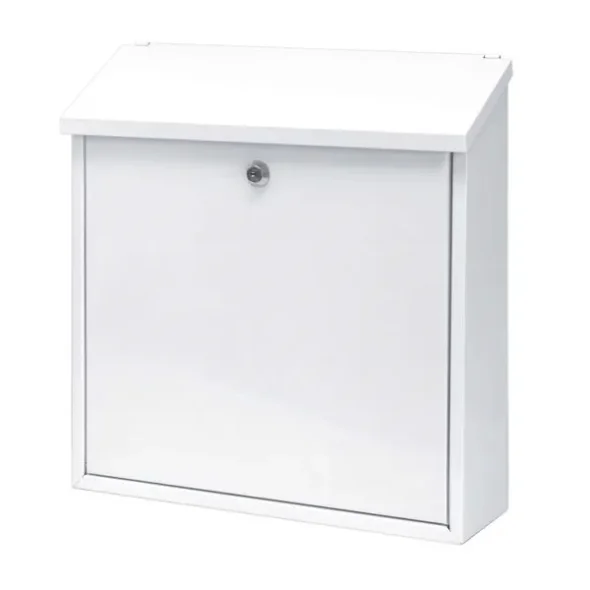 Postkasse, Malagan, 11,5x37x37cm, hvid