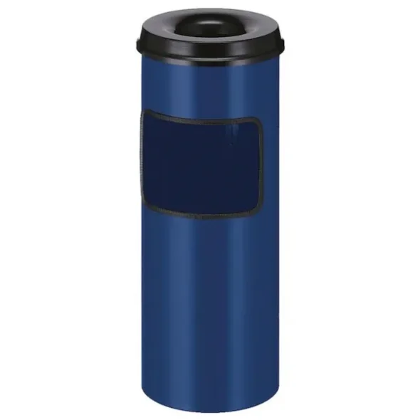 Affaldsspand med askebger, 30 l, bl