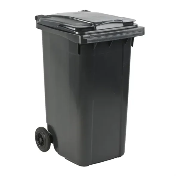 Affaldscontainer, 240 l, gr, UV-resistent, til tungt affald og udendrs