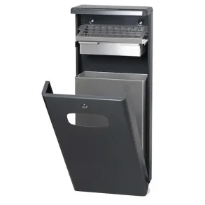 Udendrs affaldsspand med askebger, 32 l, antracit