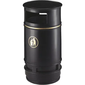 Udendrs affaldsspand, Copperfield, sort, plast, 90 l