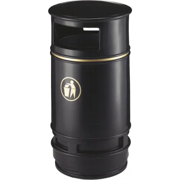 Udendrs affaldsspand, Copperfield, sort, plast, 90 l