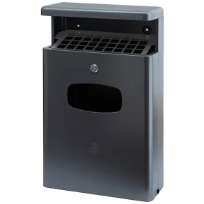 Udendrs affaldsspand med askebger, 16 l, antracit