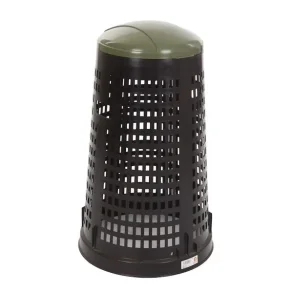Affaldsstativ, 110 l, sort med grnt lg