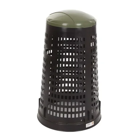 Affaldsstativ, 110 l, sort med grnt lg