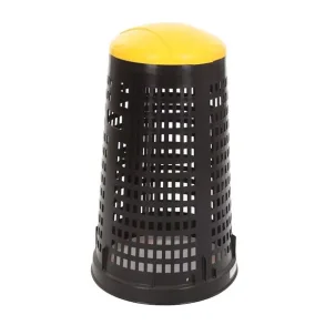 Affaldsstativ, 110 l, sort med gult lg