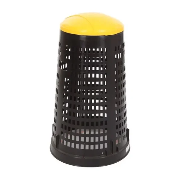 Affaldsstativ, 110 l, sort med gult lg