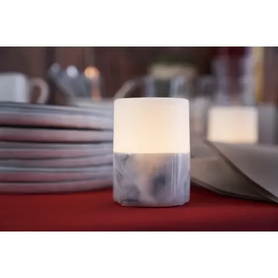 Duni LED lysestager Bright Marble 105 x 75mm 4stk