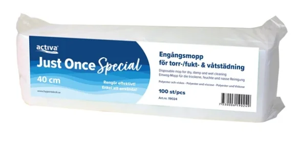 Activa Just Once Vd tr Engangsmop 40 cm 100stk/pak
