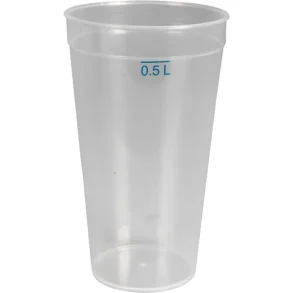 Flergangsdrikkeglas, Gastro, 15cm, 8,7cm, 50 cl, 60 cl, klar, PP 96stk/kolli