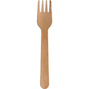 Gaffel, 16cm, brun, birketr/voks, komposterbar, enkeltindpakket, 400 stk