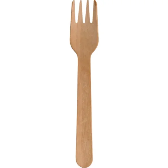 Gaffel, 16cm, brun, birketr/voks, komposterbar, enkeltindpakket, 400 stk