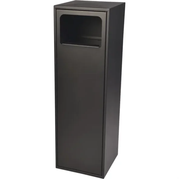 Udendrs affaldsspand, sort, stl/tr, 2-rums, 2x50 l