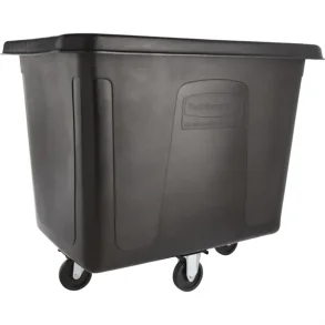 Affaldscontainer, Rubbermaid Cube Truck, 600 l, sort, 600 l, med 4 hjul, uden lg