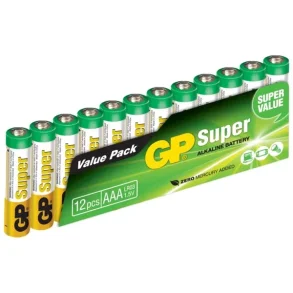 Batteri, GP, Alkaline, AAA, 1,5V, 12 stk