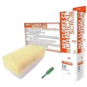 Neglebrste NEX 13x5x4,7cm grn klorhexidin m/neglerenser engangs 40stk/pak
