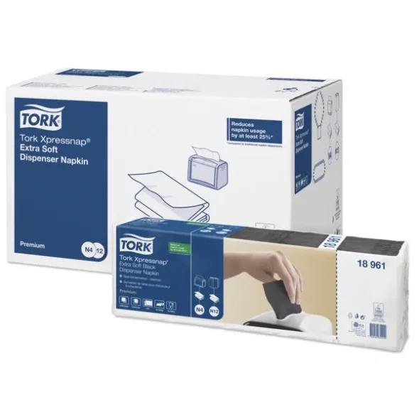 Tork Xpressnap Extra Soft, sort dispenserserviet, 2 lags, 8000 ark/krt