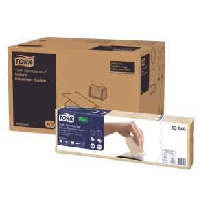 Tork Xpressnap Natur, dispenserserviet med miljprint, 1 lags, 9000 ark/krt