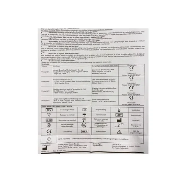 Corona hjemmetest Boson SARS-CoV-2 Antigen, 1 stk/pk