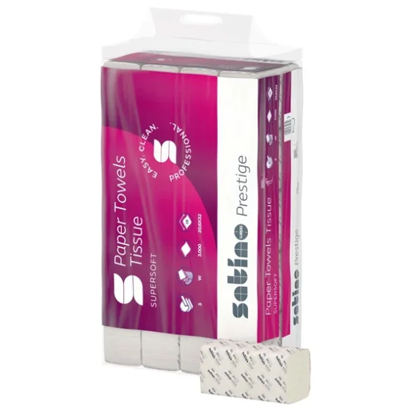 Satino Hndkldeark Wepa 20.6x32 CM, hvid, 3 lags, FSC, EU 3000 STK