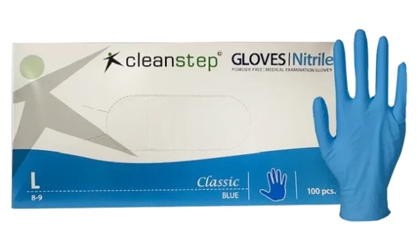 Nitrilhandsker, Cleanstep uden pudder Bl, Large 600 pakker/ pallekb