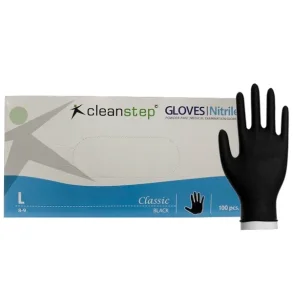 Nitrilhandsker, Cleanstep uden pudder Sort, Large 600 pakker/ pallekb