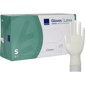 Latexhandsker Small med pudder, 100 stk