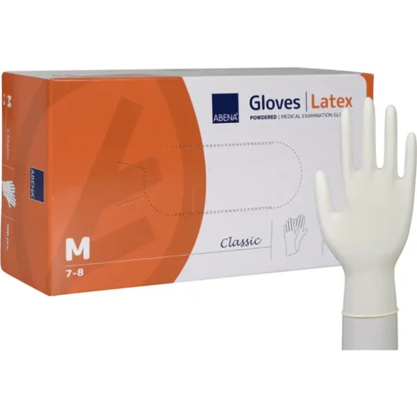 Latexhandsker Medium med pudder, 100 stk