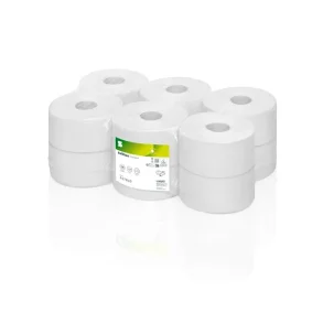 Mini jumbo rulle, 2 lags, 180 meter, 12 rl EU eco HVID