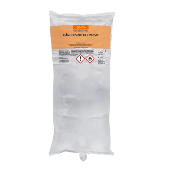 Hnddesinfektion 85% flydende, 1 liter pose