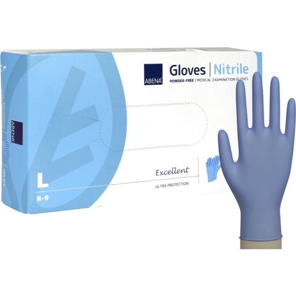 Nitrilhandsker Excellent, uden pudder Bl, Large, 100 stk/pak 