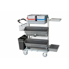Tina Trolleys Exclusive 4 x 6 ltr. - affald m/hold + 60 cm mopbox