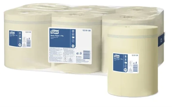 Tork nr 120150 Aftrring M2 Midi 1-lags Gul 6 ruller - 36 kolli 