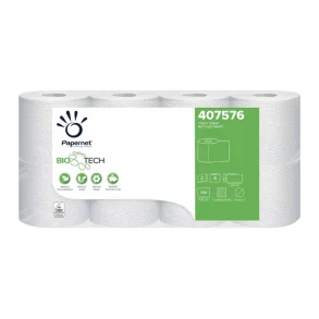 Toiletpapir Bio Tech 8rl 2lags hvid 29M - 64rl 