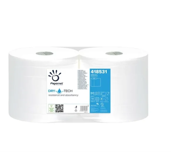 Papternet vrkstedsruller 2 lags 180m x 2 stk/pak, 25 cm bred