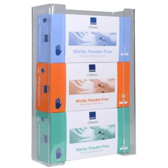 Handskestativ, transparent, akryl, til 3 sker