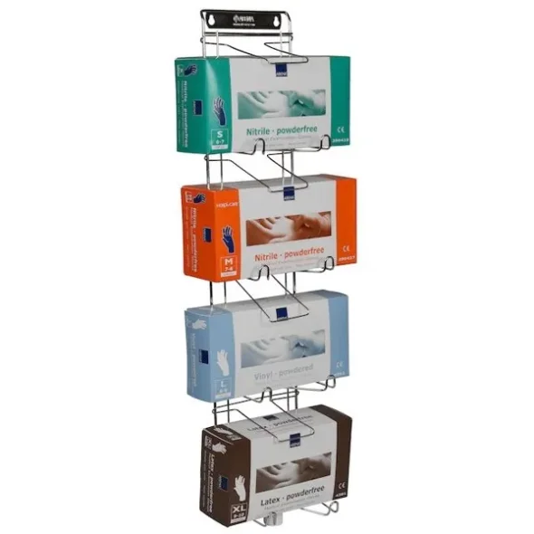 Handskestativ, slv, rustfrit stl, til 4 sker