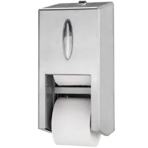 Dispenser, Tork T7, 14,3x14,9x32,5cm, gr, rustfrit stl, til 2 ruller toiletpapir