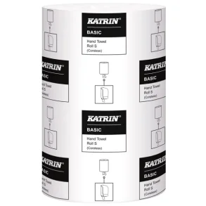 Hndklderulle Katrin Basic 1 lag mini natur 100 m. uden hylse 12 rl/krt