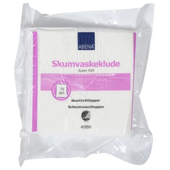 Skumvaskeklud, 19x19cm x 2,8mm, super soft, engangs 4200 stk