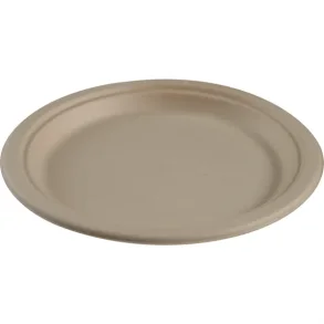 Fibertallerken, Gastro, 23cm, natur, bagasse 50stk
