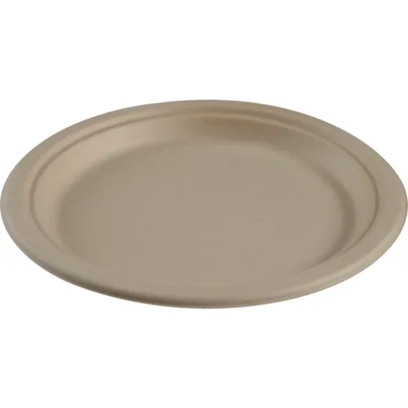 Fibertallerken, Gastro, 23cm, natur, bagasse 50stk