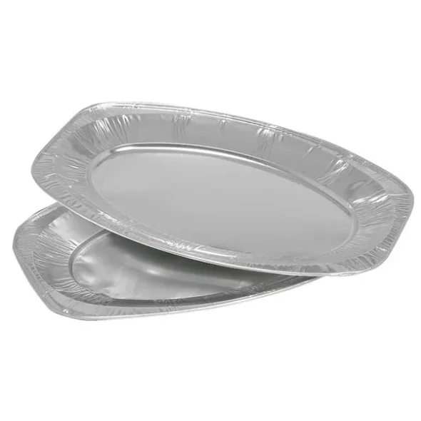 Serveringsfad 35x24,3cm, 120 my, slv, aluminium oval 100stk