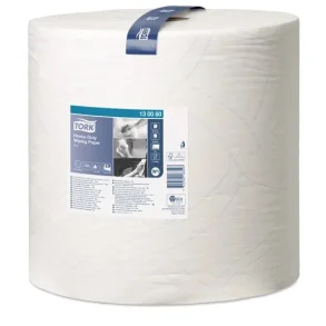 Tork W1 Vrkstedsrulle, 2-lags, 340m x 36,9cm, 37,5cm, hvid, 100% nyfiber