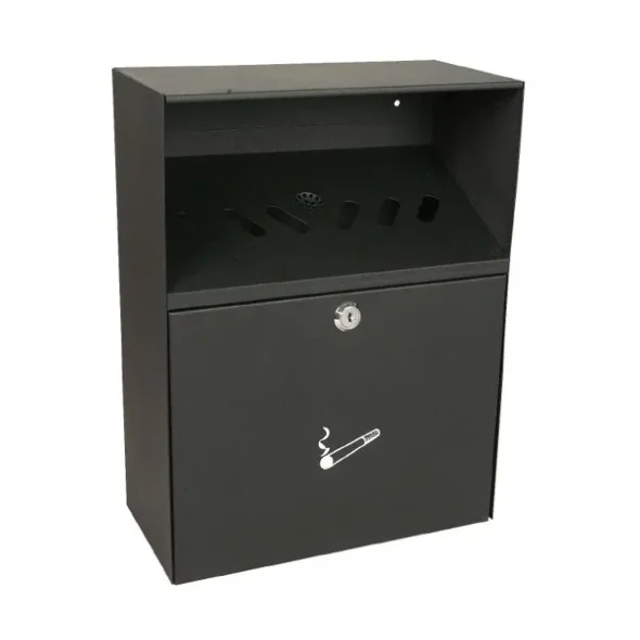 Askebger, klar til vgmontering, brandsikker, metal inderbeholder, sort,