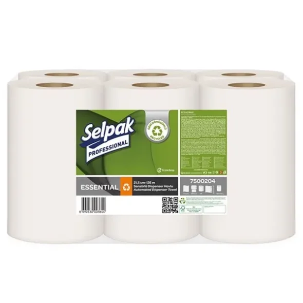 Selpak Pro Auto genbrugs papirrulle 21,5cm 135m 2lags 6stk/krt