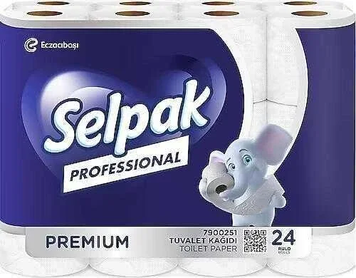 Toiletpapir Selpak pro hvid 3 lags, 72 rl, 18,40 meter 32 kolli/palle 